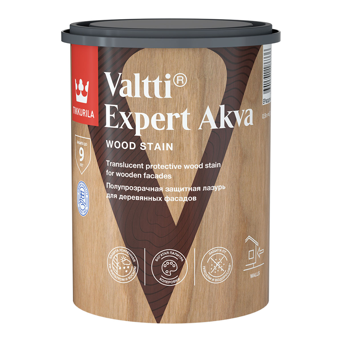 TIKKURILA VALTTI EXPERT AKVA лазурь высокоэффективная, защитная,  полуматовая, рябина (2,7л) — купить в Москве по низкой цене