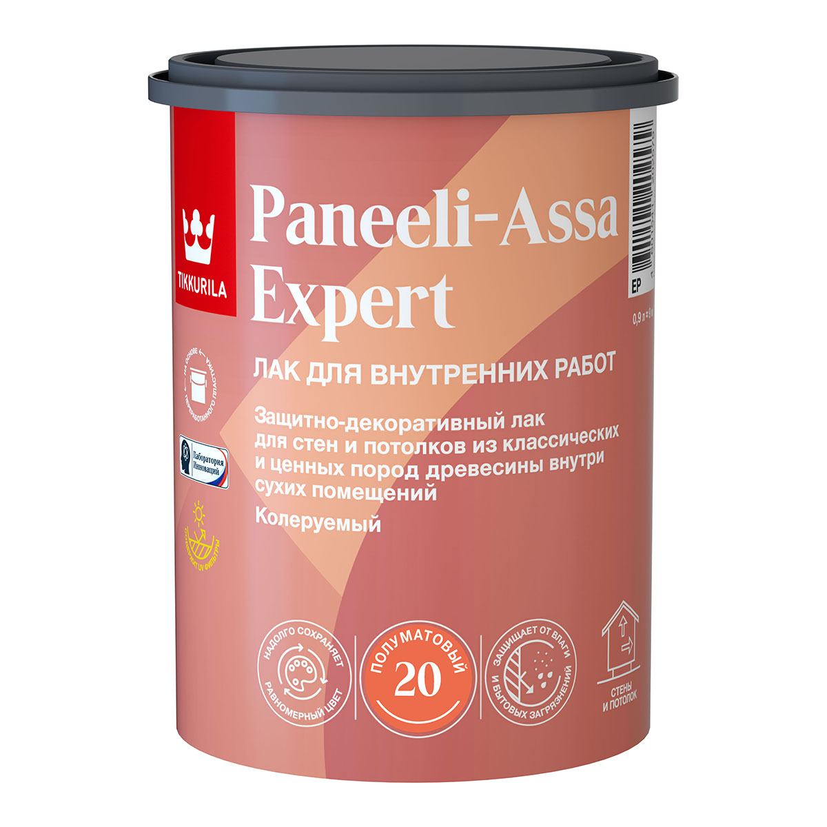 Tikkurila Paneeli Assa Expert EP лак для стен и потолков, акриловый,  полуматовый (9л) — купить в Москве по низкой цене