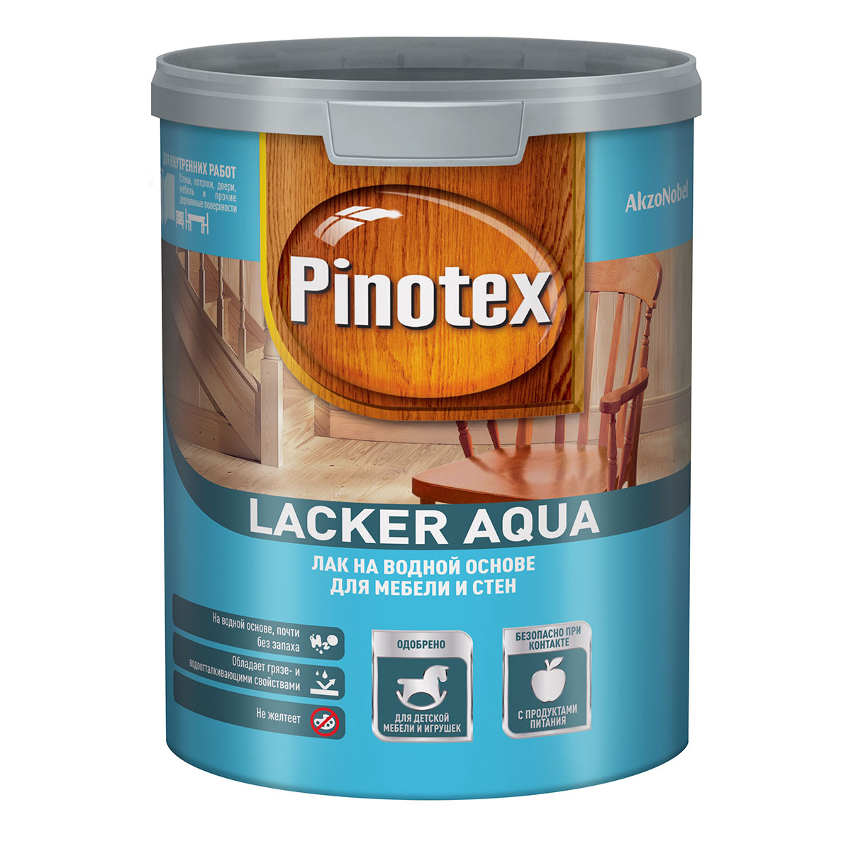 PINOTEX LACKER AQUA 70 лак на водной основе для мебели и стен, глянцевый (1л)