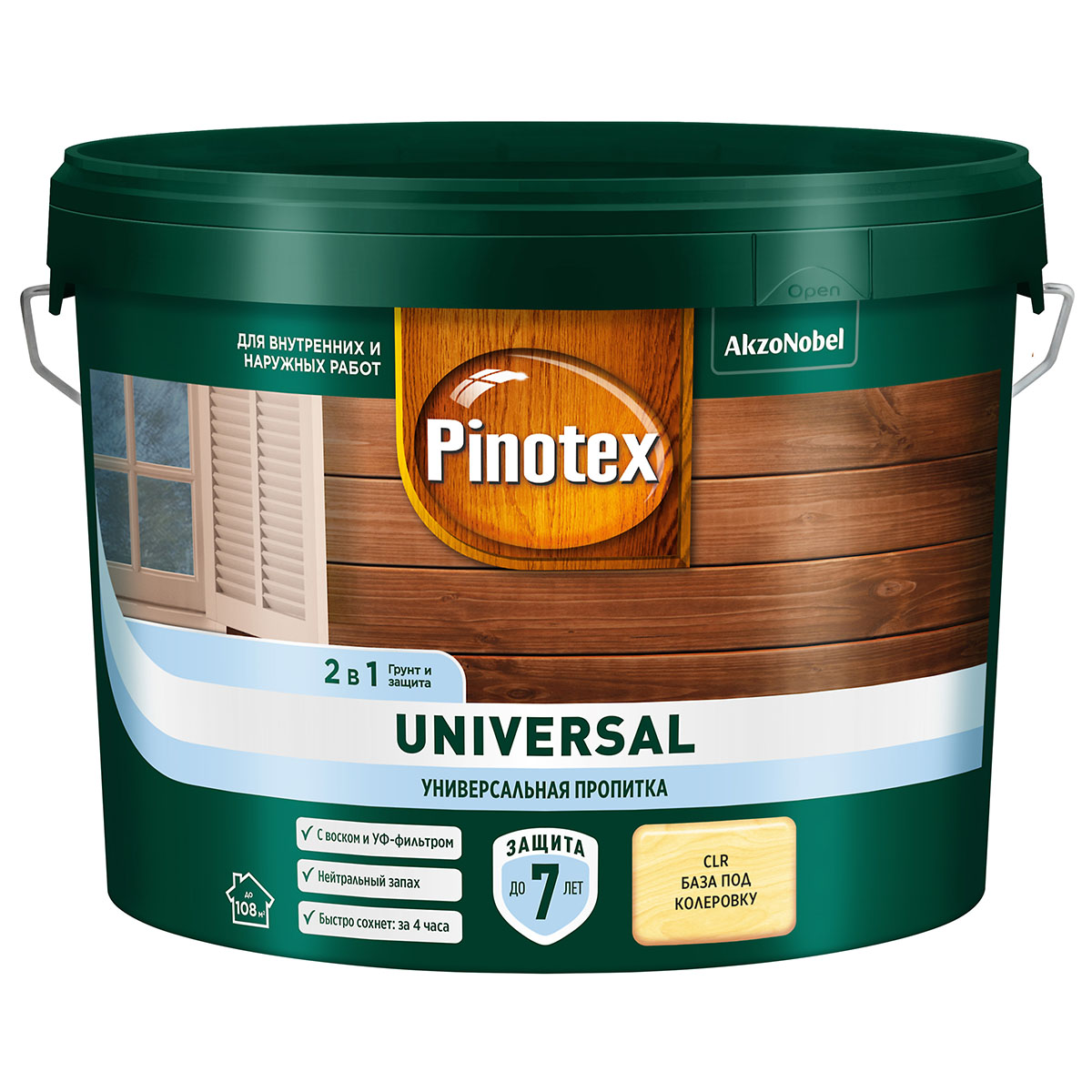 PINOTEX UNIVERSAL пропитка 2 в 1, палисандр (9л) — купить в Москве по  низкой цене