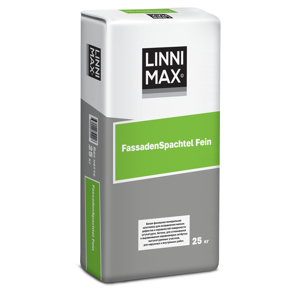 LINNIMAX (CAPAROL) FASSADENSPACHEL FEIN шпатлевка выравн гидрофоб цемент  для вн/нар, белый (25кг) — купить в Москве по низкой цене