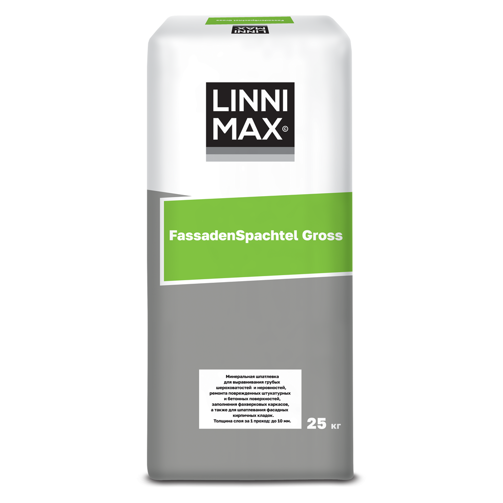 LINNIMAX (CAPAROL) FASSADENSPACHEL GROSS шпатлевка выравнивающая цементная  для вн/нар бежевый 25 кг — купить в Москве по низкой цене