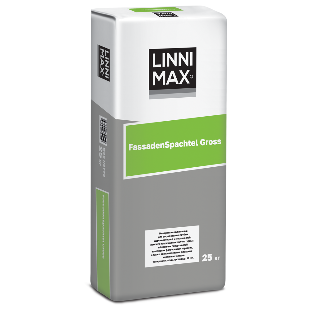 LINNIMAX (CAPAROL) FASSADENSPACHEL GROSS шпатлевка выравнивающая цементная  для вн/нар бежевый 25 кг — купить в Москве по низкой цене