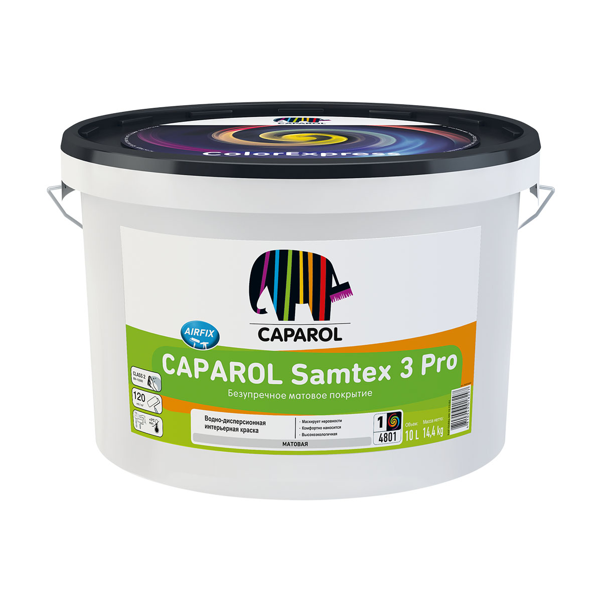 Краска интерьерная Caparol Samtex 3 Pro, база 1, белая, 1,25 л