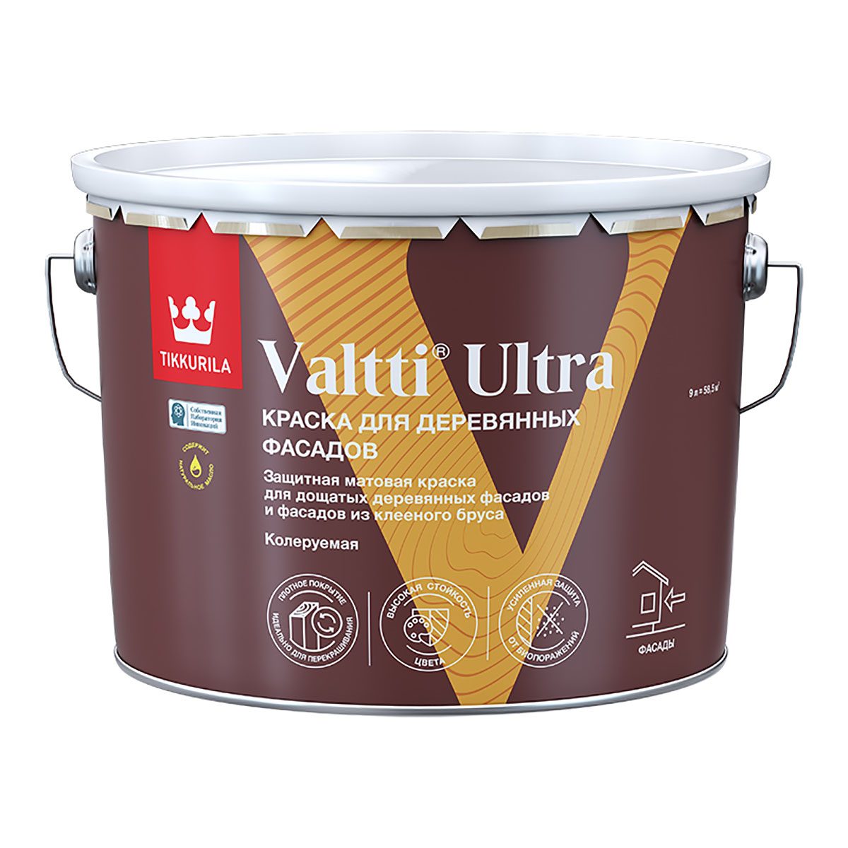 TIKKURILA VALTTI ULTRA краска для деревянных фасадов матовая, база A (0,9л)