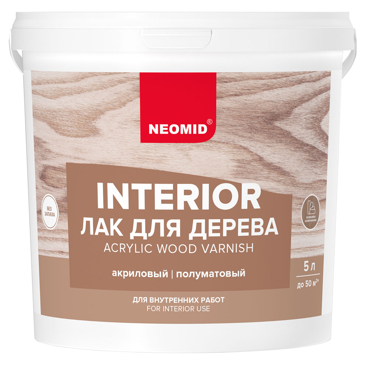 Лак neomid interior, акриловый для древесины, 1 л