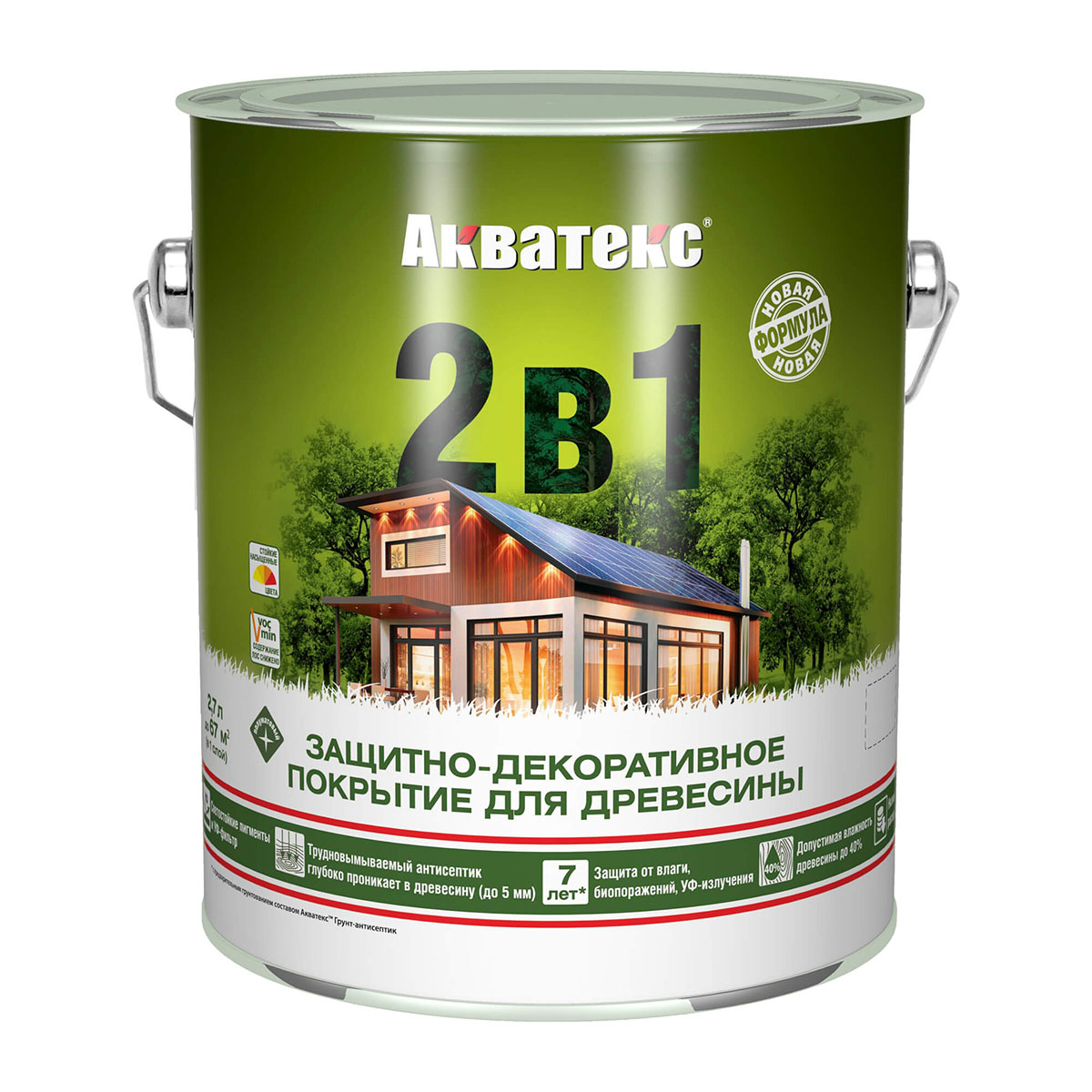 АКВАТЕКС 2 в 1 грунт-антисептик, алкидный, полуматовый, лессирующий, орегон  (0,8л) — купить в Москве по низкой цене