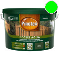 PINOTEX FOCUS AQUA пропитка для защиты деревянных заборов и садовых строений, зеленый лес (9л)